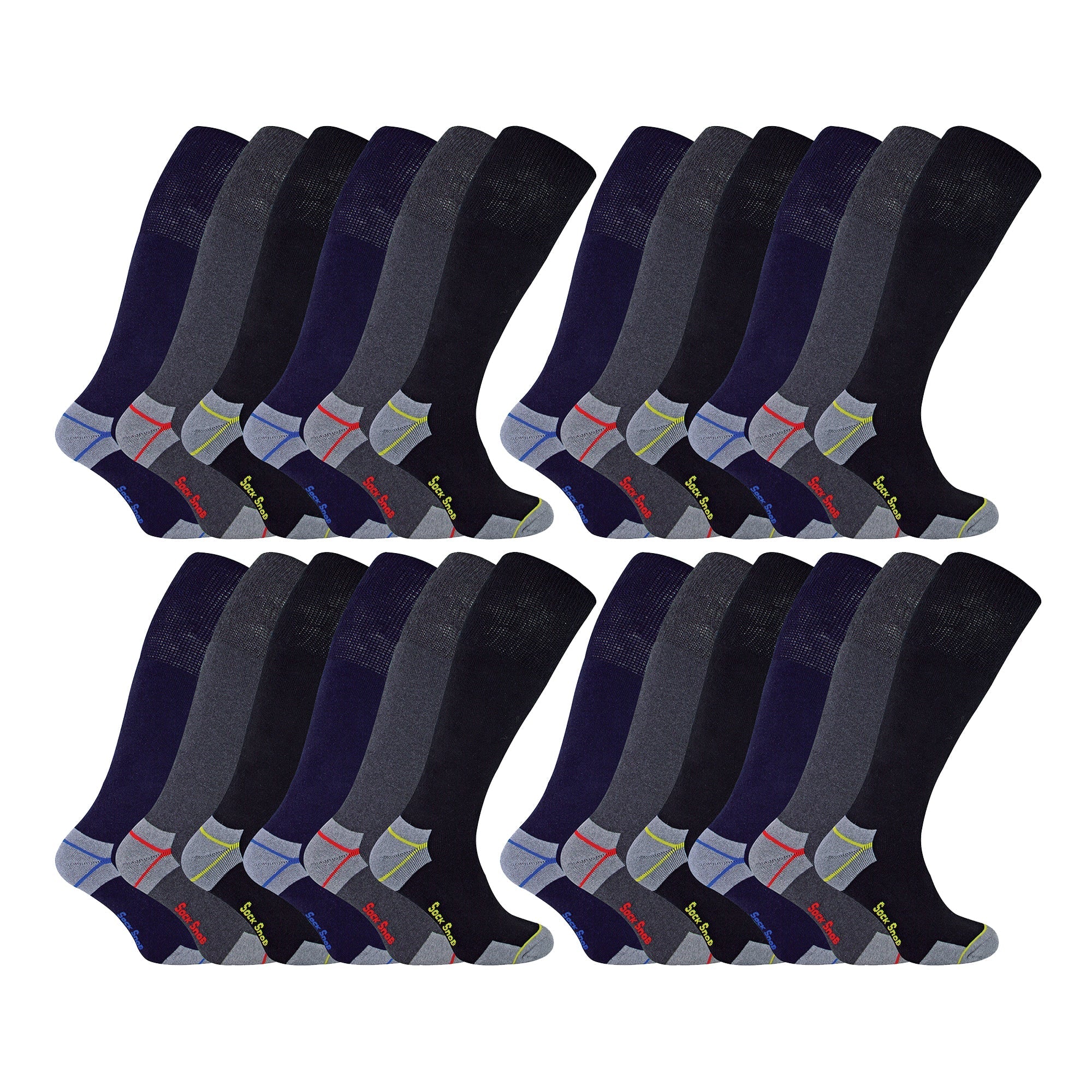 Mens Long Knee High Work Socks (Multipack Options)