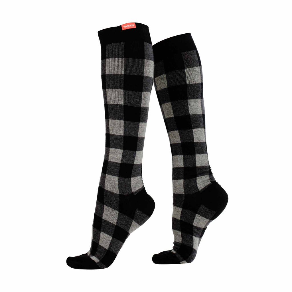 1 Pack Wide Calf Cotton Graduated Compression Socks | 15-20 mmHg