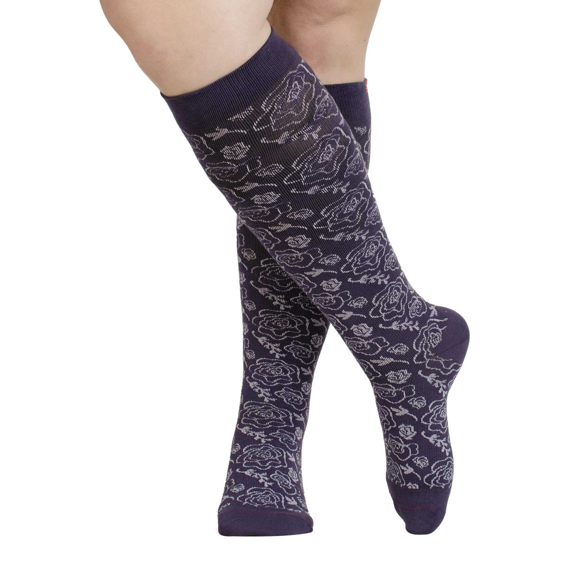 1 Pack Wide Calf Merino Wool Graduated Compression Socks | 15-20 mmHg
