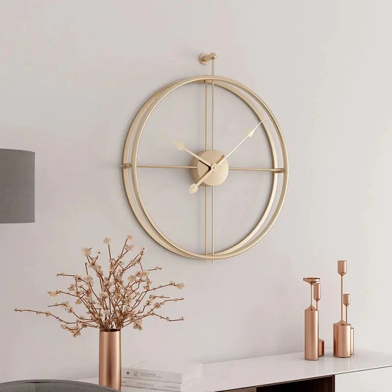 Nordic Creative Iron Wall Clock – Minimalist Metal Design for Living Room