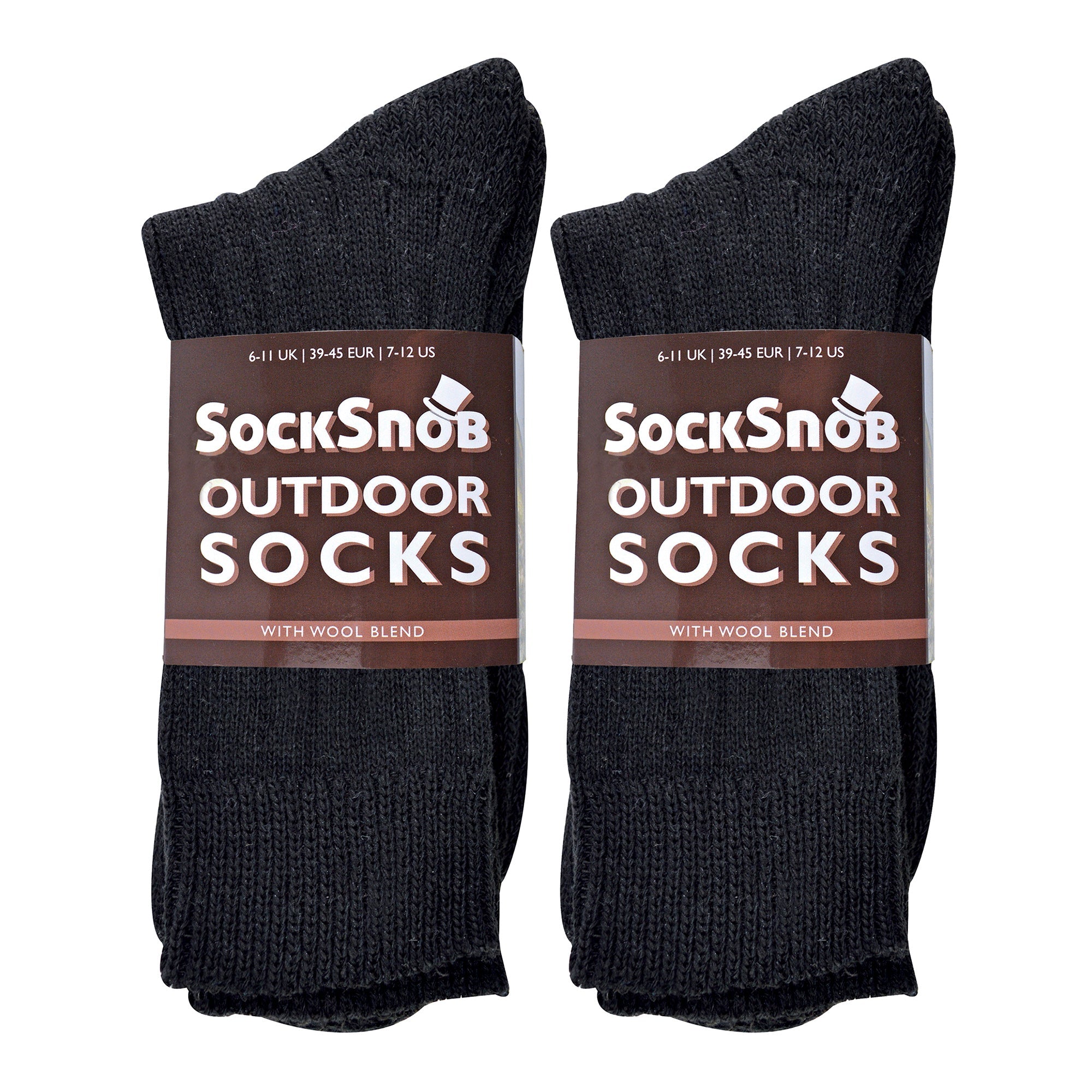 Mens Winter Warm Wool Blend Hiking Socks for Boots (Multipack Options)