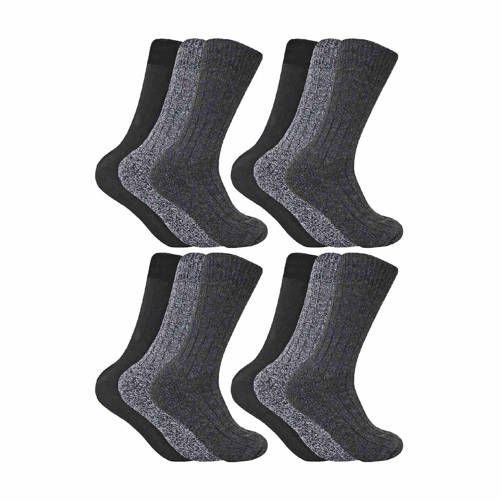 Mens Winter Warm Wool Blend Hiking Socks for Boots (Multipack Options)