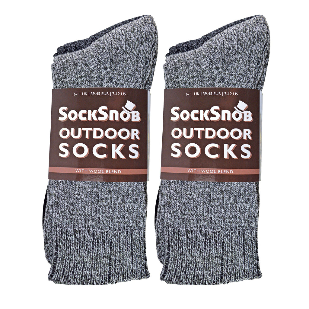 Mens Winter Warm Wool Blend Hiking Socks for Boots (Multipack Options)