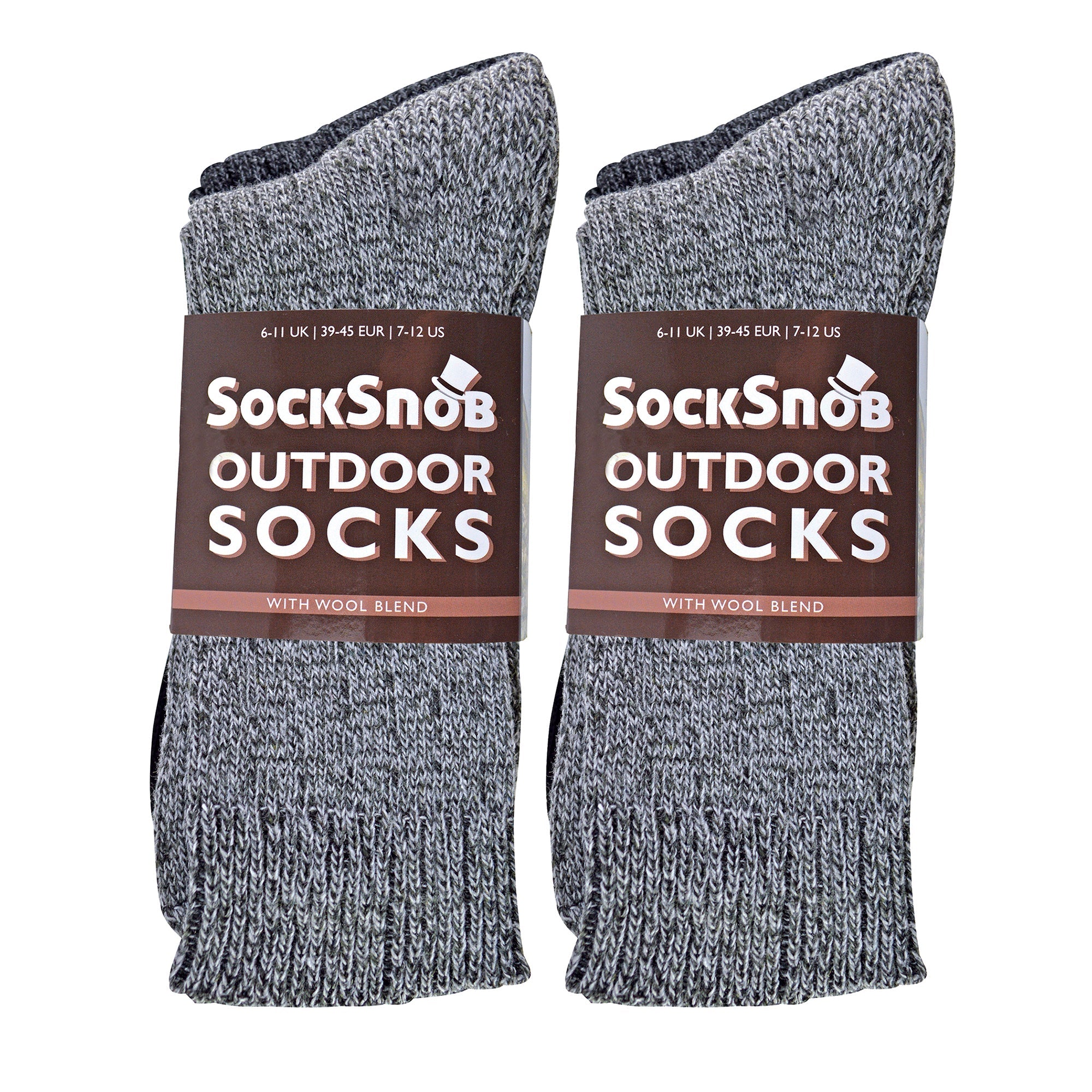 Mens Winter Warm Wool Blend Hiking Socks for Boots (Multipack Options)