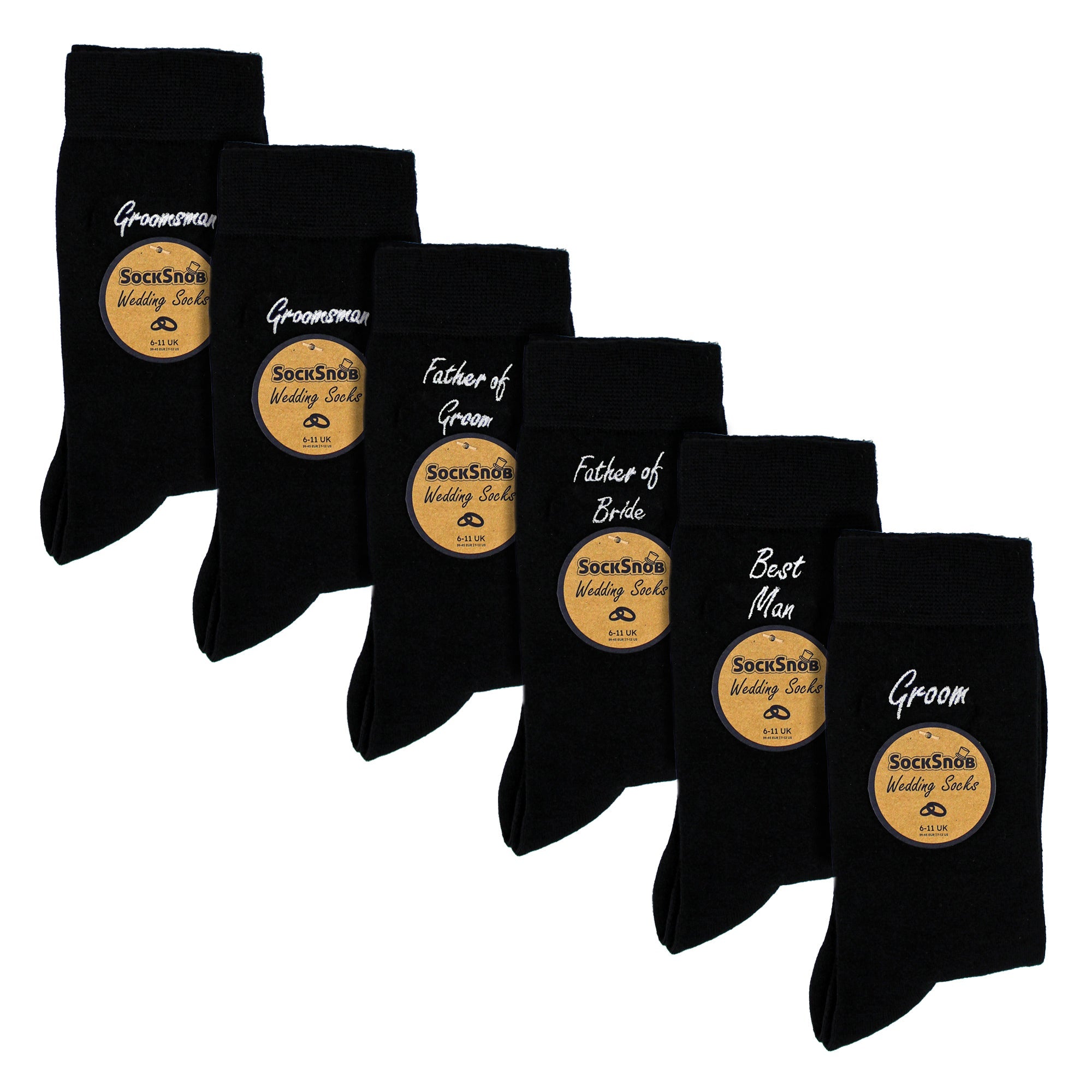 6 Pairs Mens Wedding Socks in Black and Navy with a Giftbox