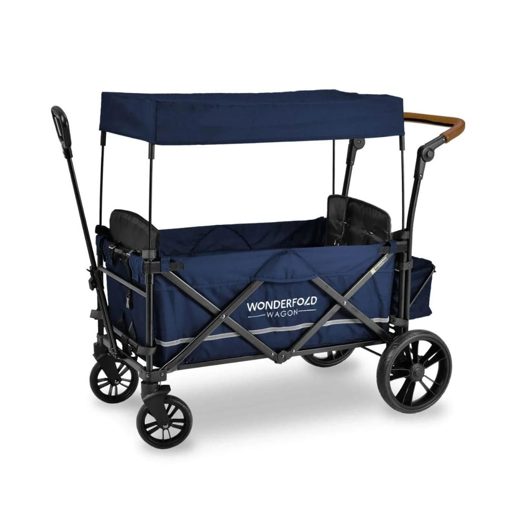 Wonderfold X2 Push & Pull Double Stroller Wagon - Midnight Blue