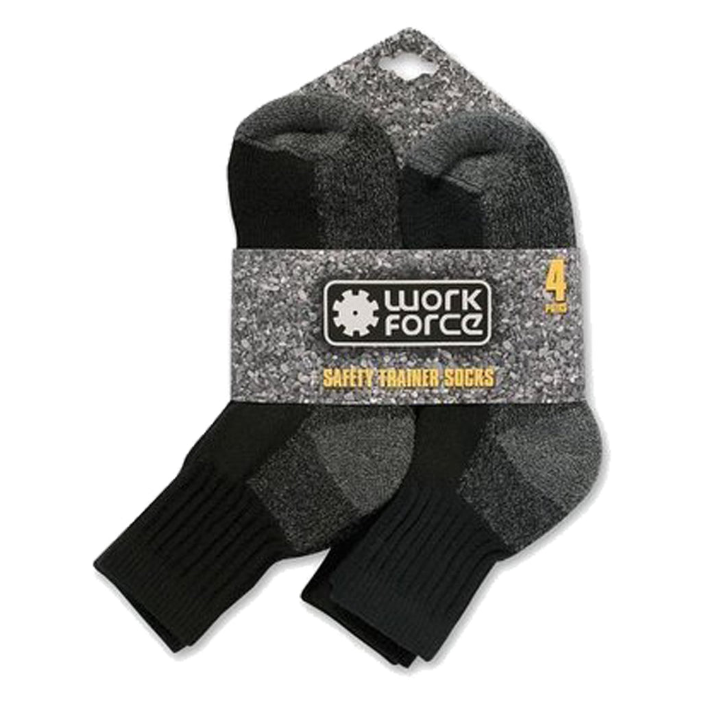 4 Pack Mens Low Cut Trainer Work Safety Socks