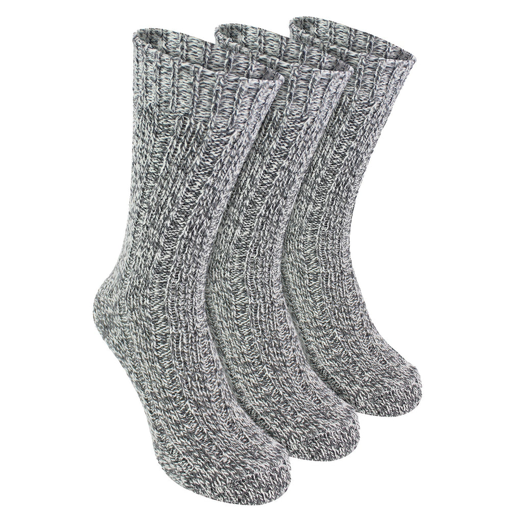 3 Pack Mens Warm Ribbed Knitted Wool Work Boot Socks