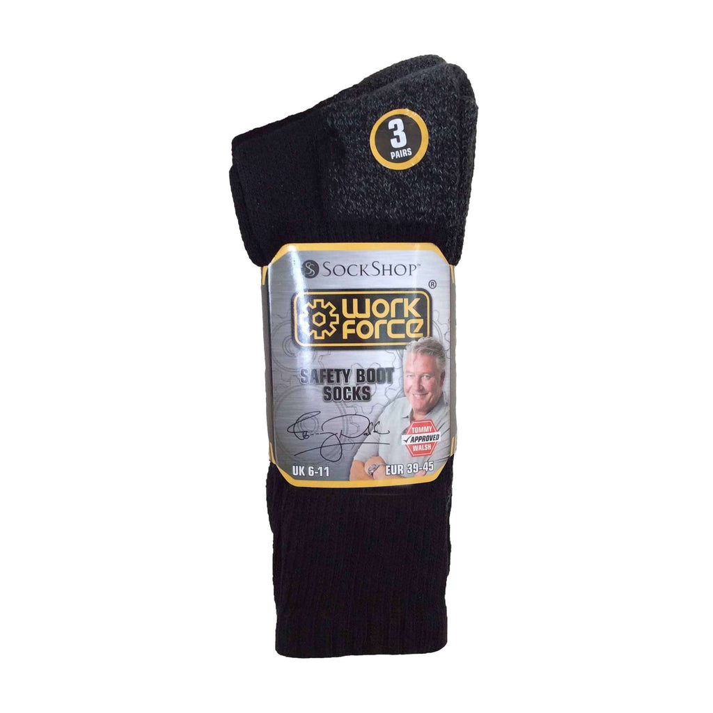 3 Pack Mens Heavy Duty Work Socks for Steel Toe Boots