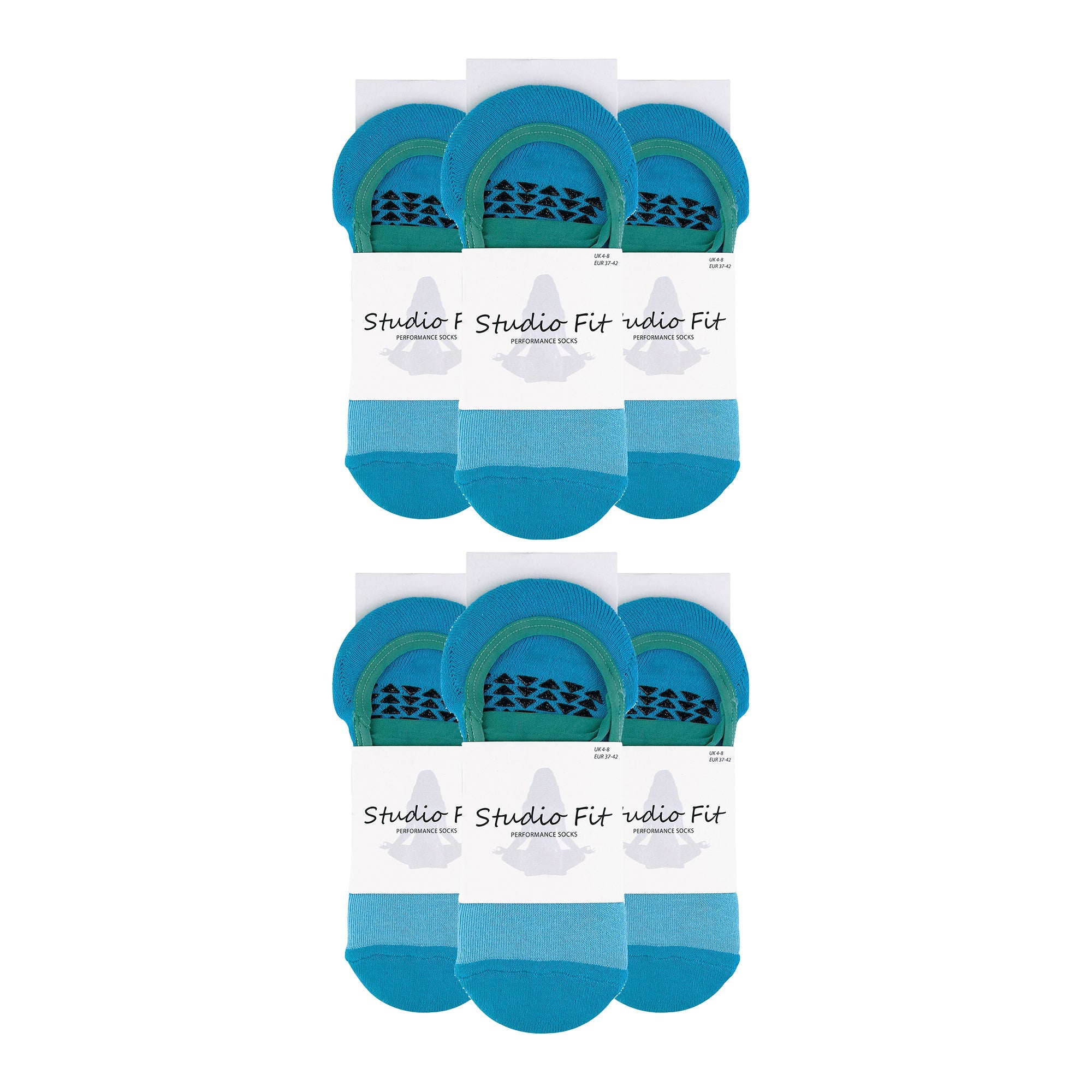 Ladies Cotton Non Slip Yoga Socks with Straps (Multipack Options)
