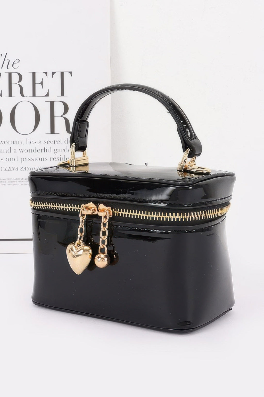 Patent Faux Leather Envelope Clutch
