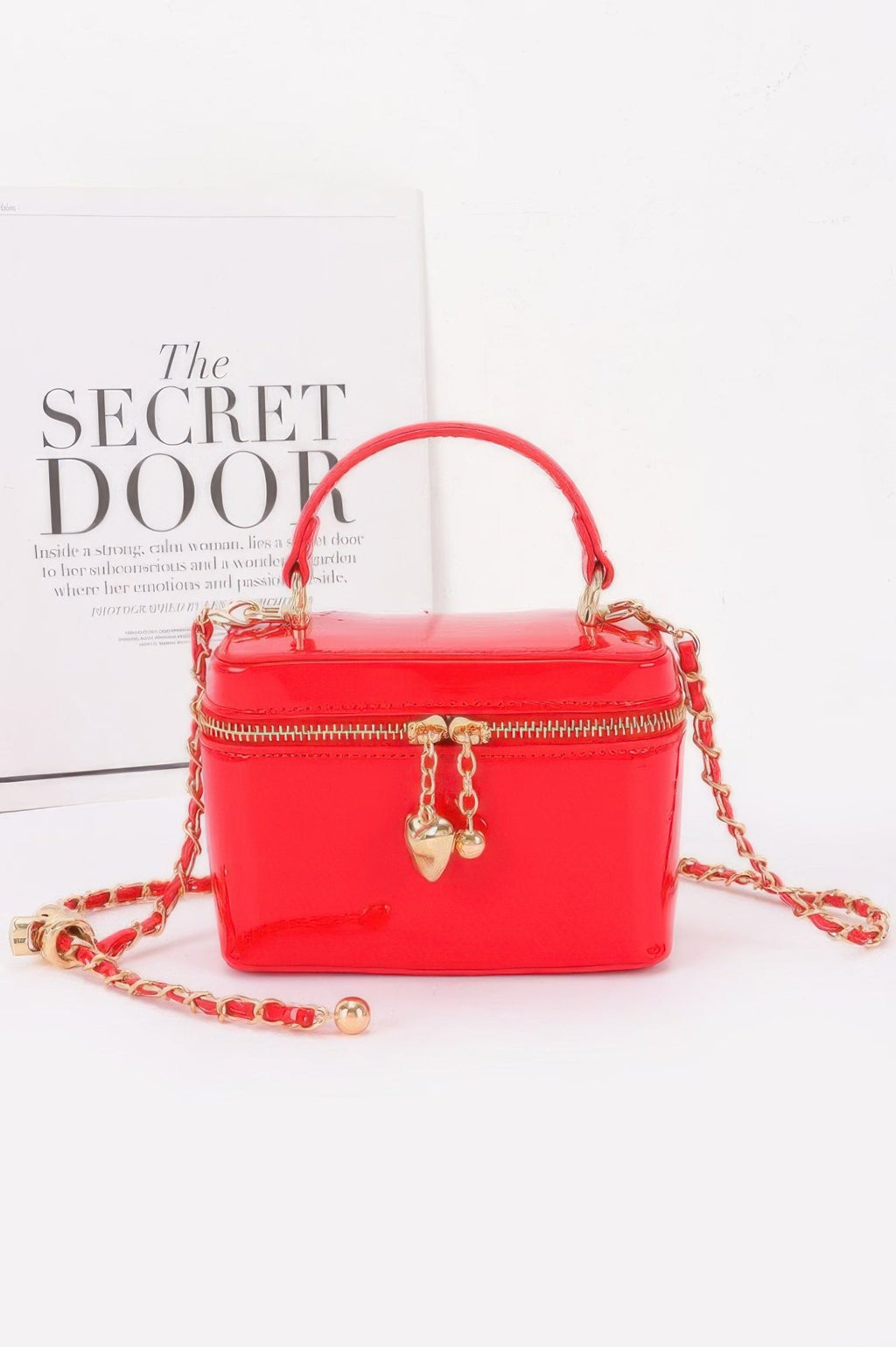 Patent Faux Leather Envelope Clutch