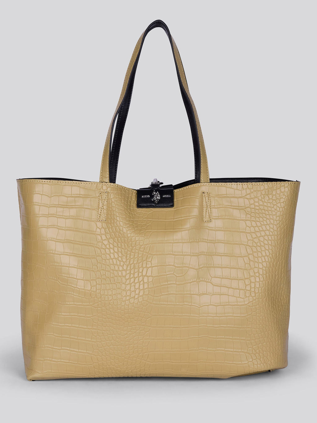 U.S. Polo Assn. Womens Axtell Reversible Shopping Bag Black