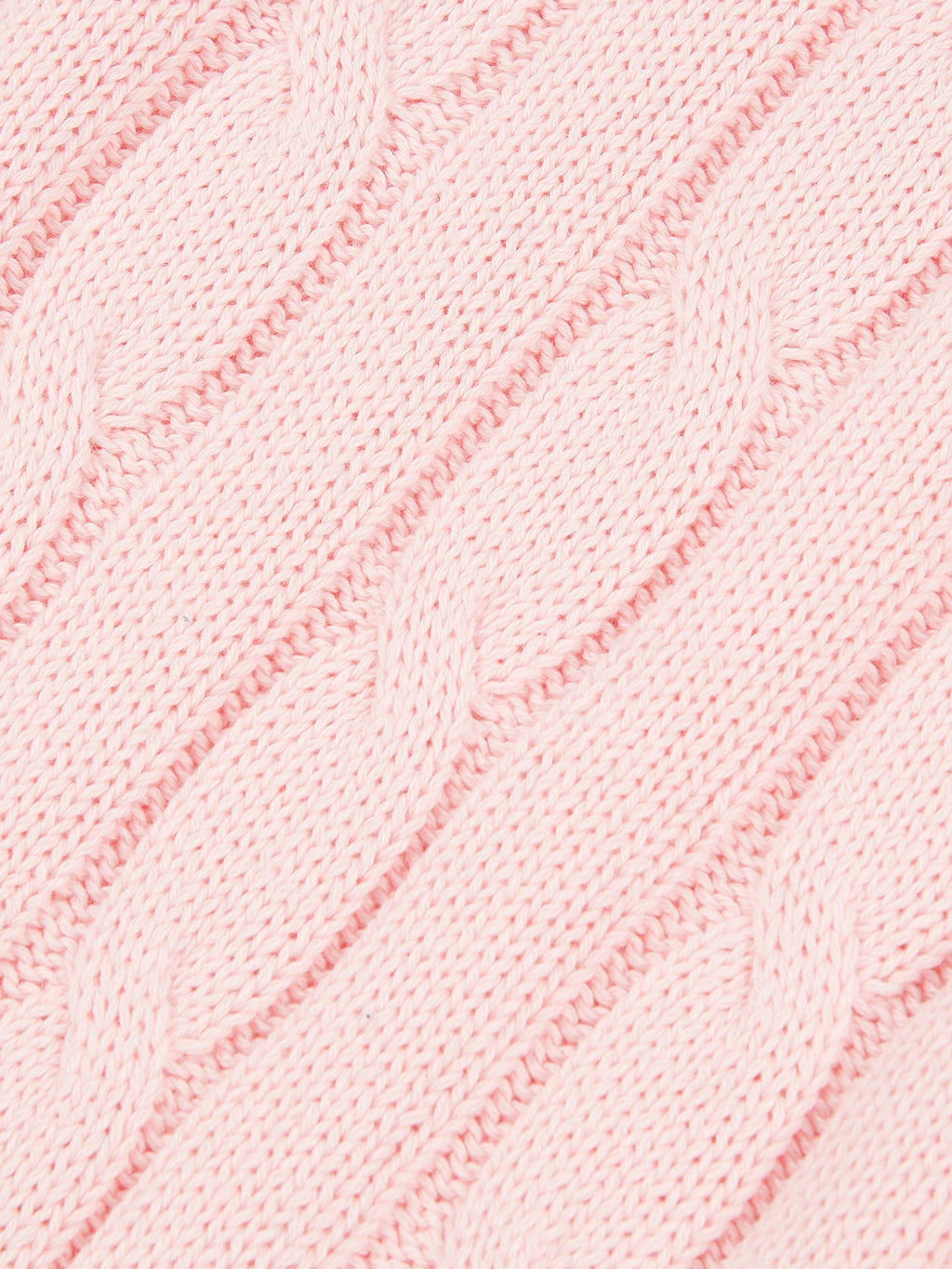 Womens V-Neck Cable Jumper Crystal Rose