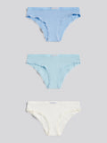Womens 3 Pack Lace Trim Bikini Brief in Aquamarine