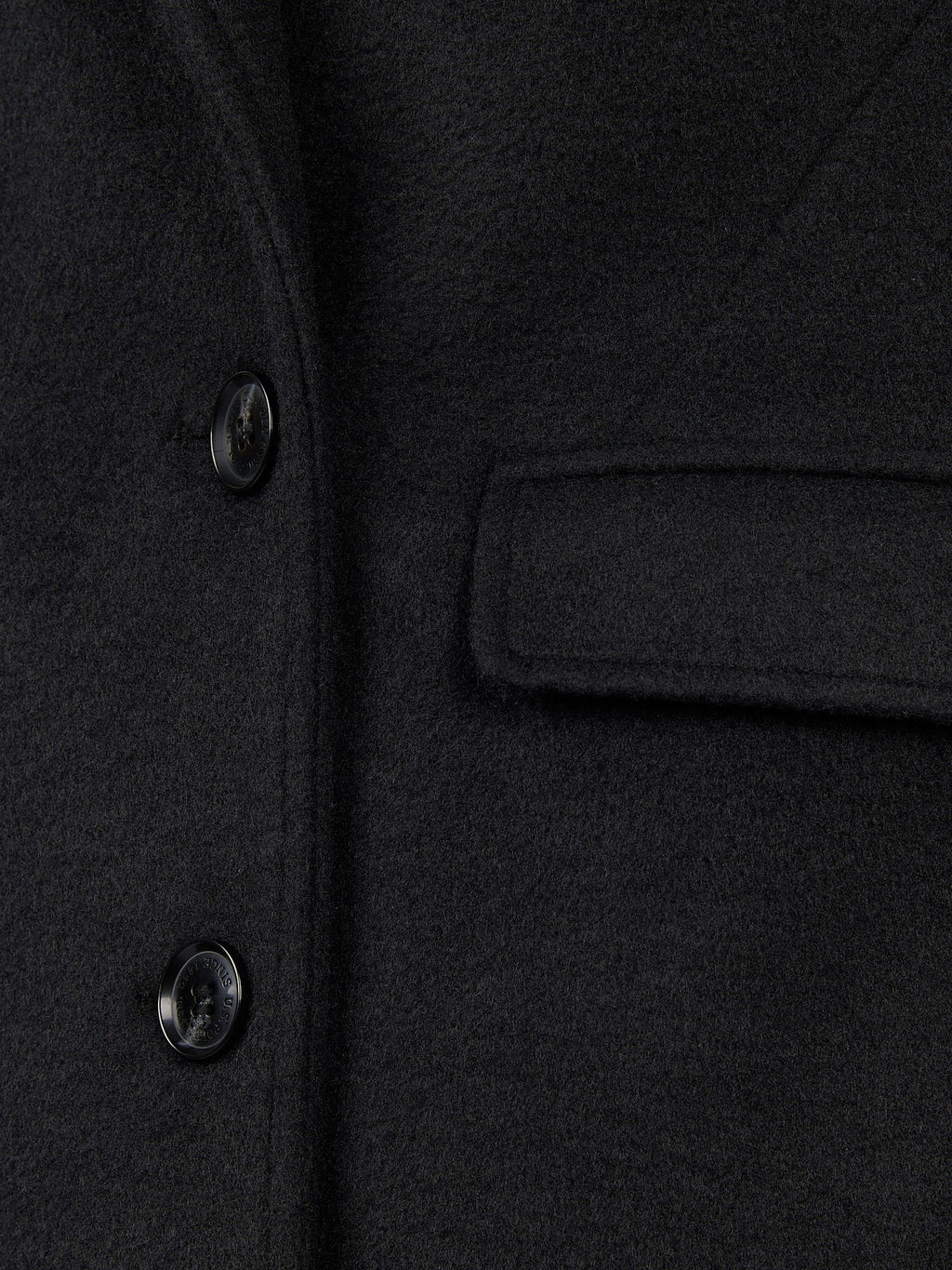 Womens Wool Blend Double Breasted Coat in Black