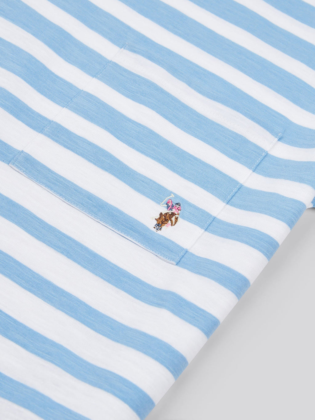 Womens Stripe Slub  T-Shirt in Vista Blue