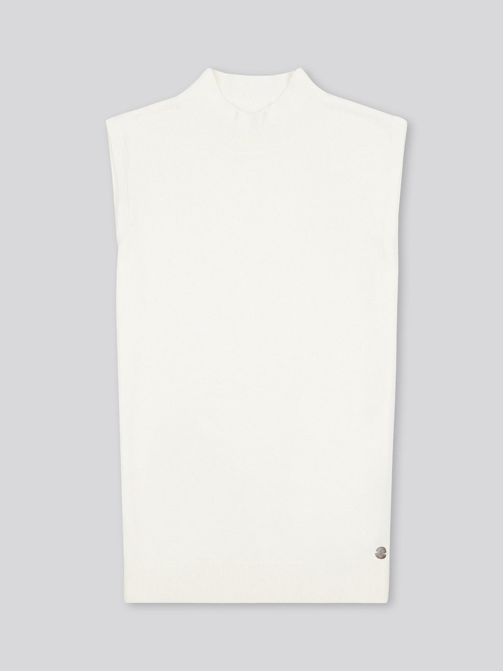 Womens Mock Neck Sleeveless Knit Marshmallow