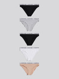 Womens 5 Pack Cotton Bikini Brief in Bright White