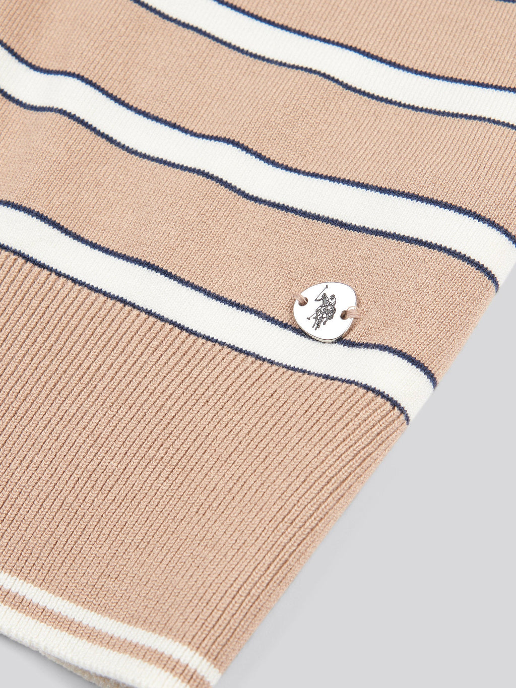 Womens Stripe Short Sleeve Jumper in Natural