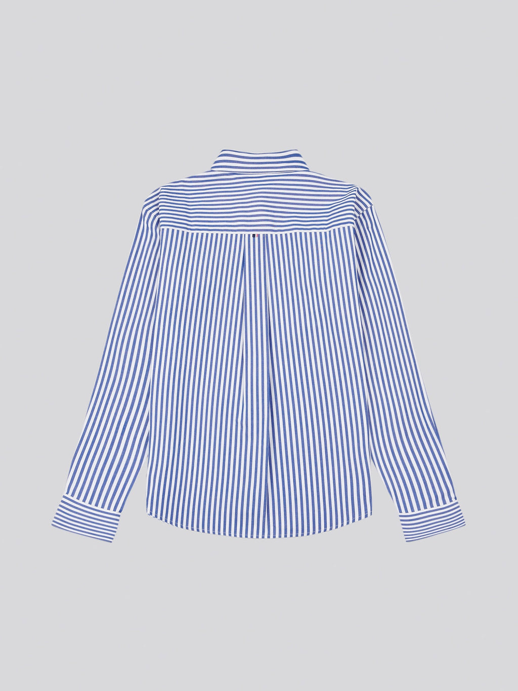 Womens Cotton Poplin Loose Fit Stripe Shirt in Regatta Blue