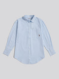 Womens Cotton Poplin Loose Fit Stripe Shirt in Windsurfer