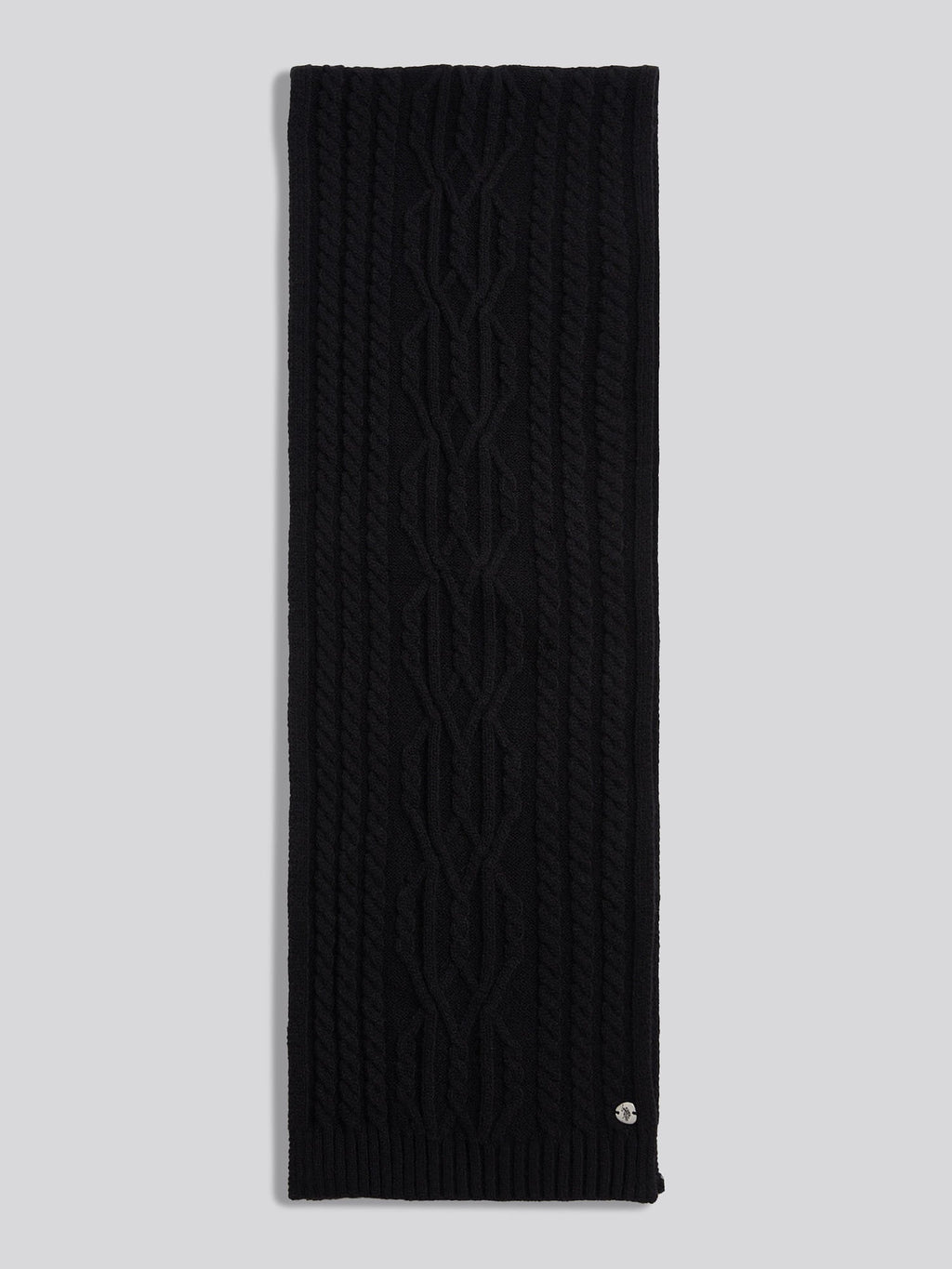 Womens Hanging Twist Cable Scarf in Black