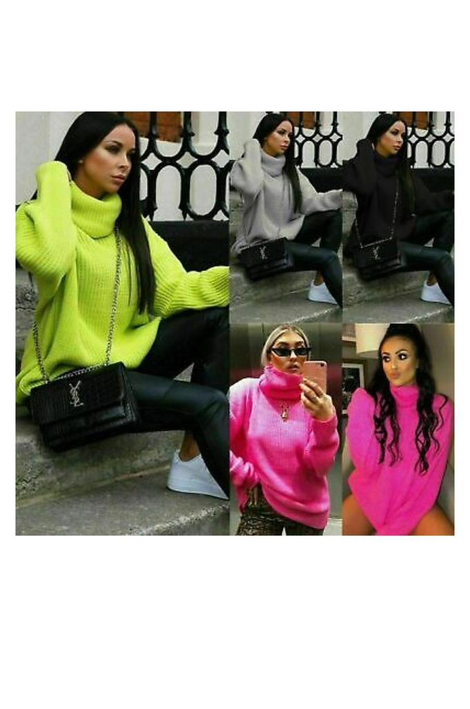 Ladies Polo Knitted Florecent Jumper