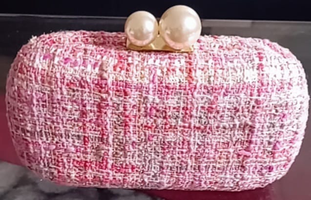 Evening bag in tweed with pearls 19G - 2965