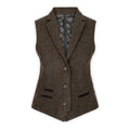wsn04 - Women's Brown Tweed Blazer Waistcoat & Trouser Classic Suit