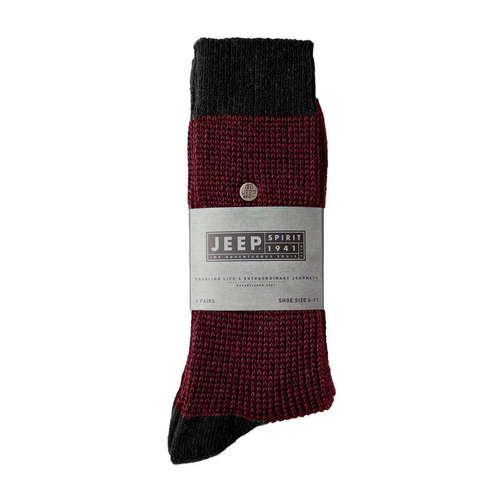 2 Pack Men's Casual Ribbed Cotton Dress Socks | Midweight Square Knit Socks
