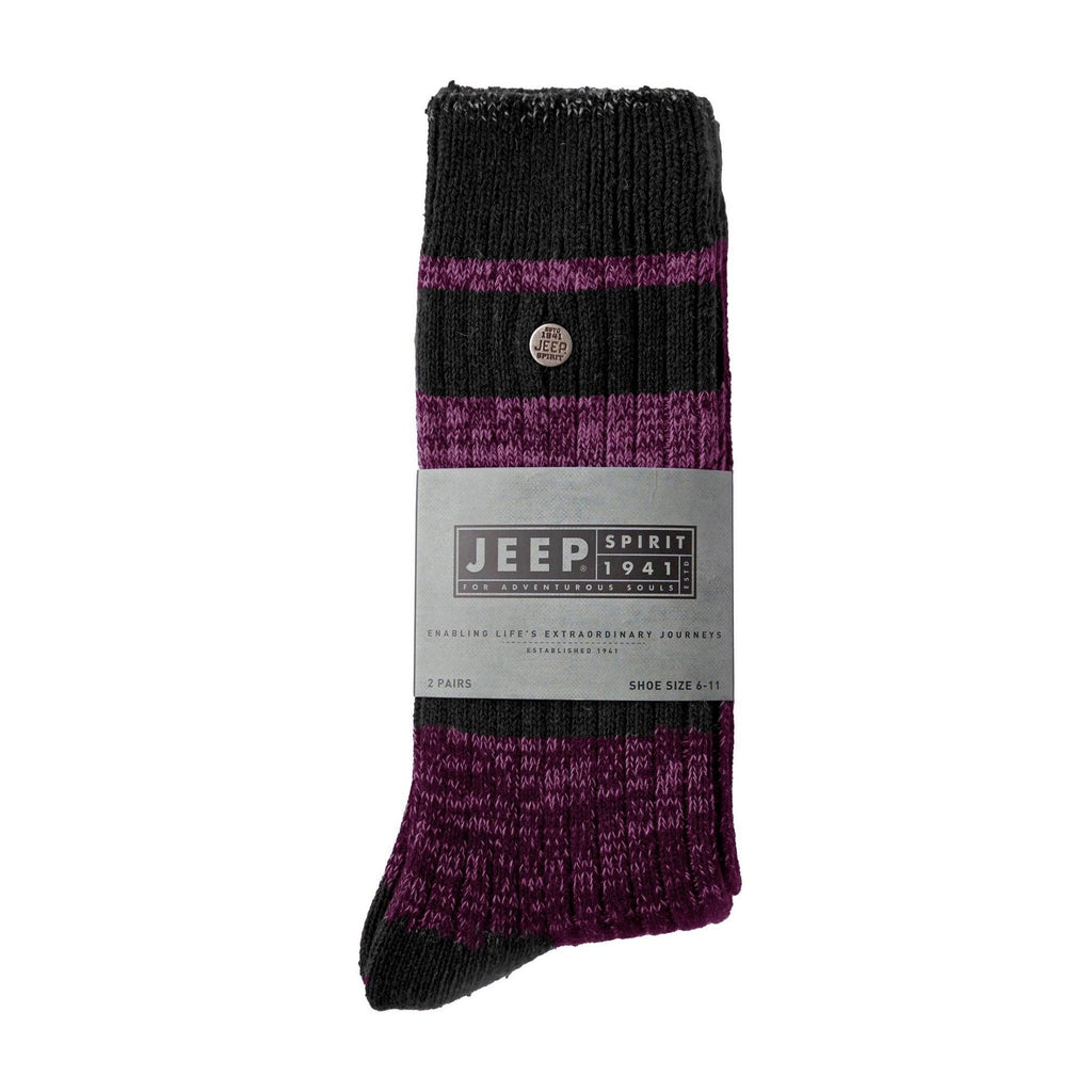 2 Pack Men's Casual Ribbed Cotton Dress Socks | Midweight Square Knit Socks