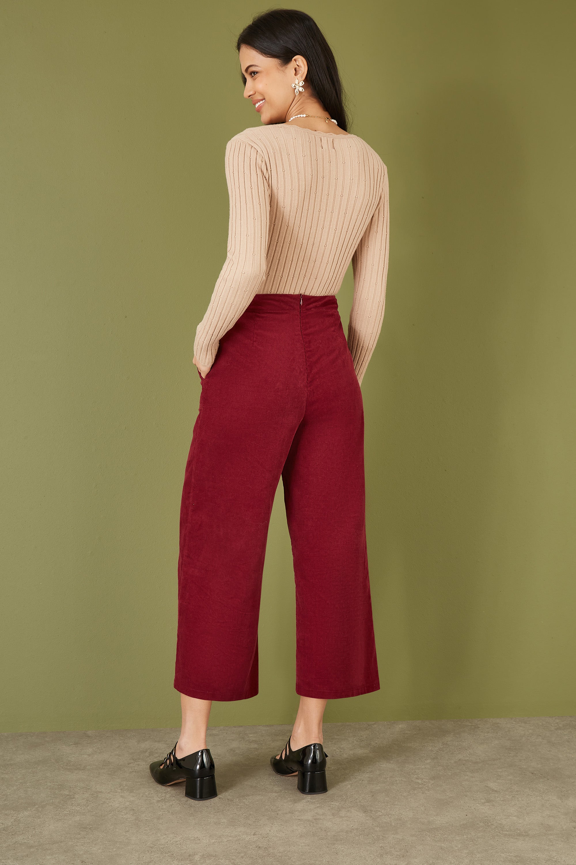 Yumi Oatmeal Fitted Rib Button Up Cardigan