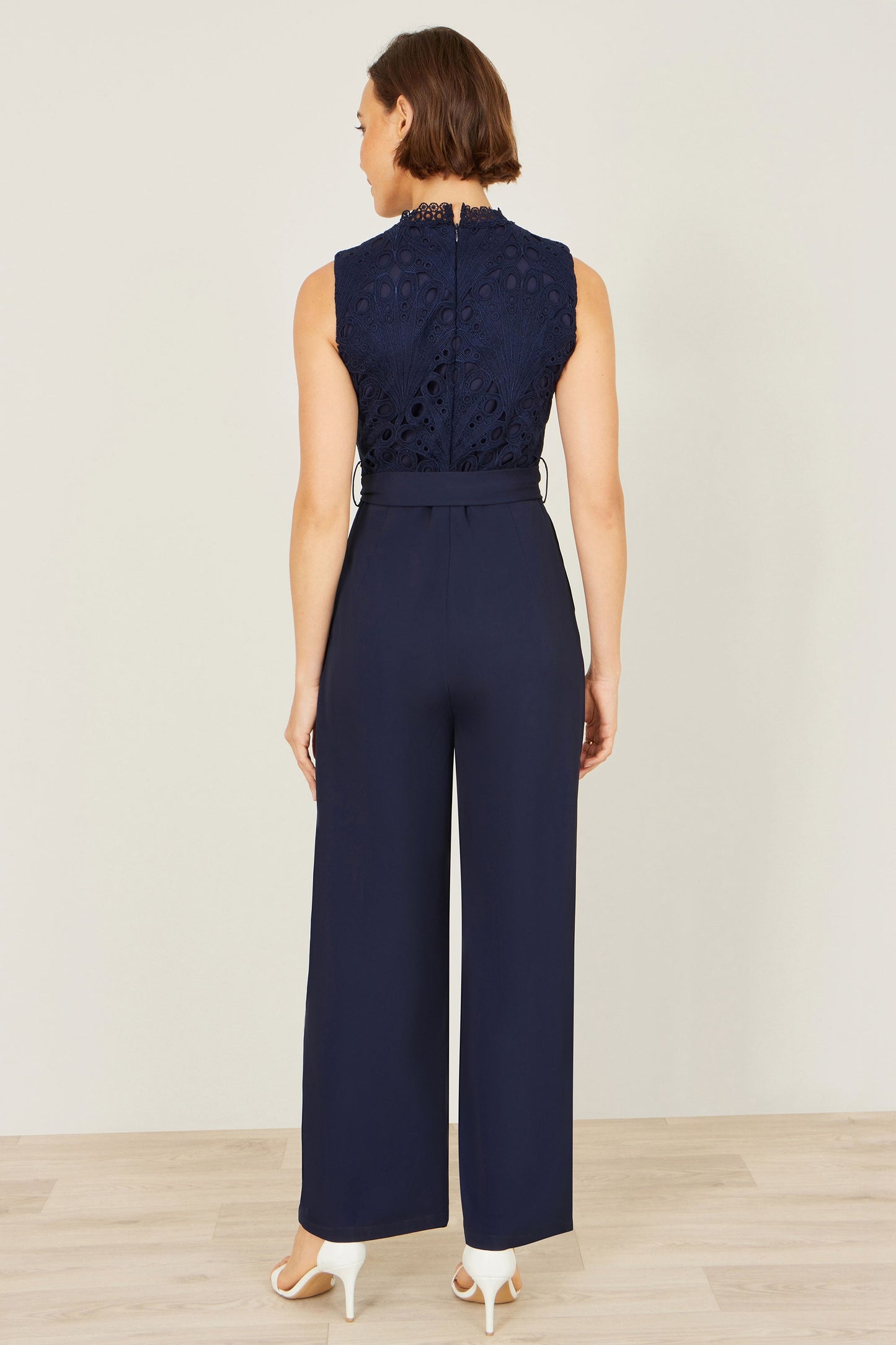 Yumi Navy Lace Sleeveless Jumpsuit