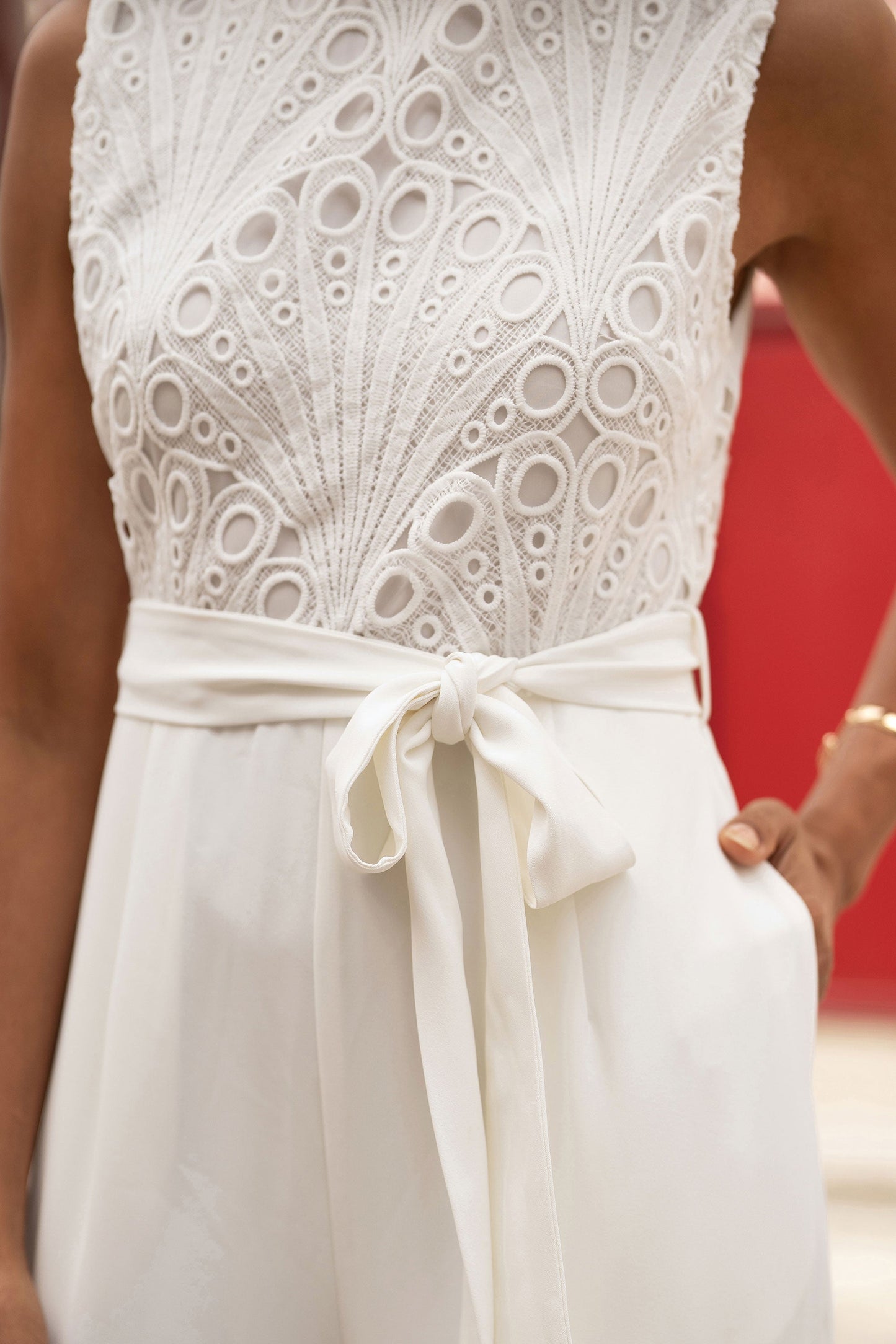 Yumi Ivory Lace Sleeveless Jumpsuit