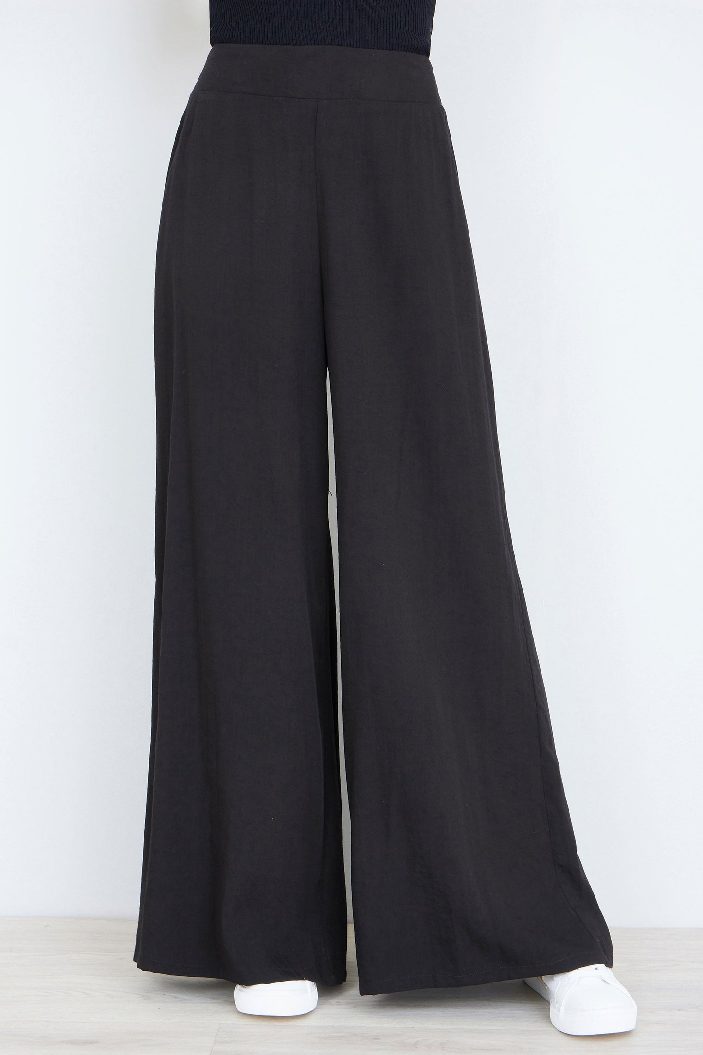 Yumi Black Wide Leg Palazzo Trousers