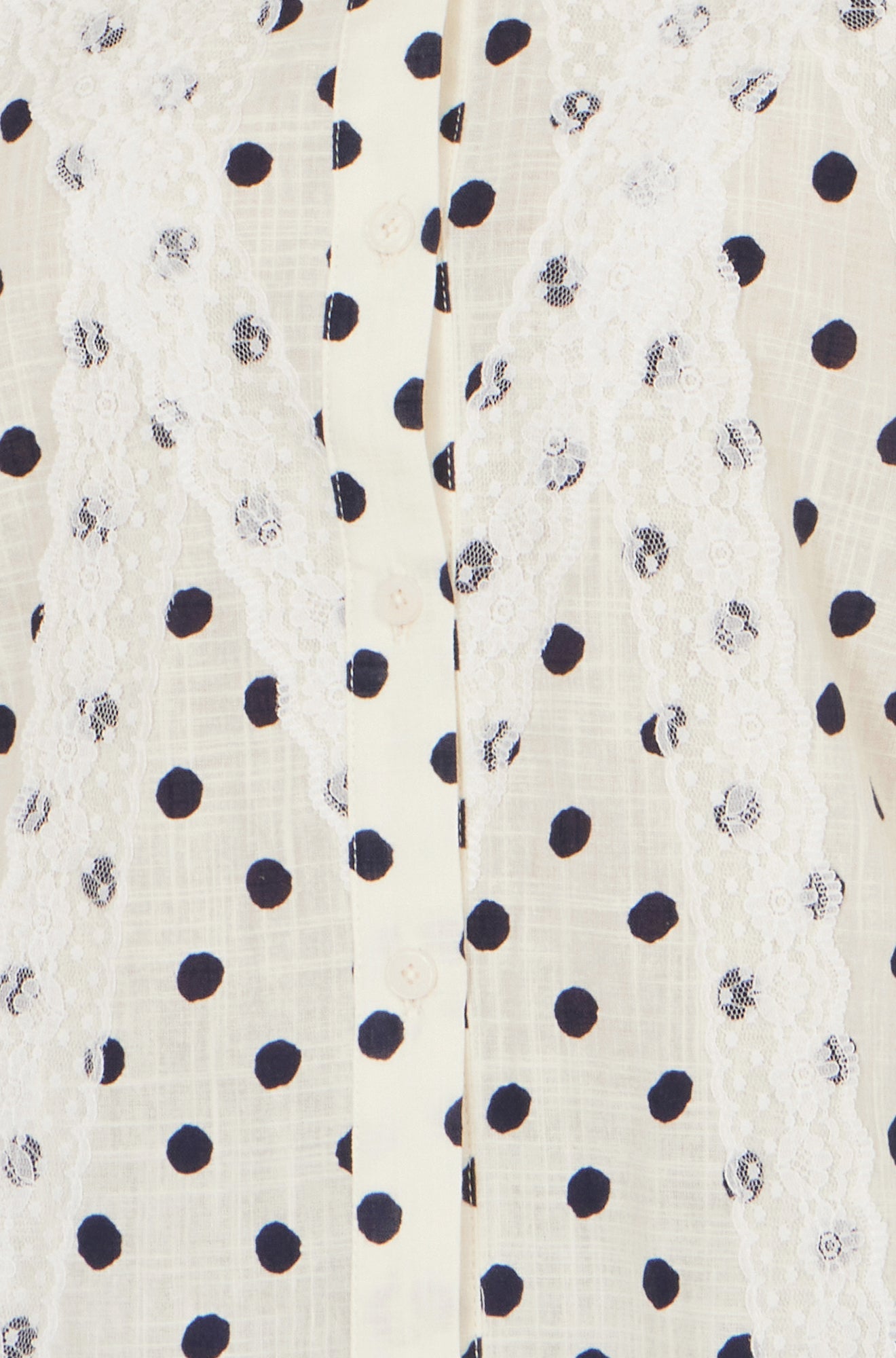 Yumi White Polka Dot Lace Boxy Shirt