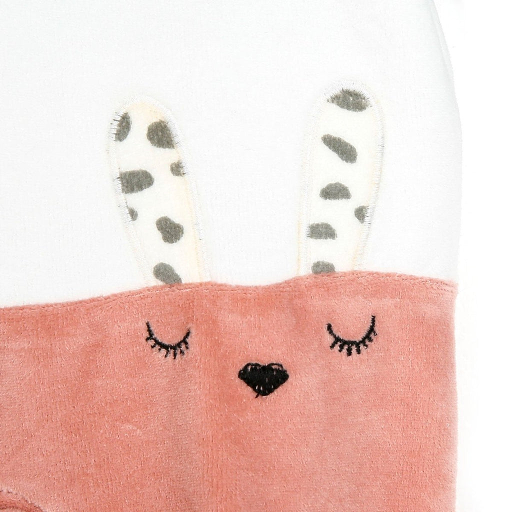 Cassiope Newborn Velvet Footed Jumpsuit - Powder