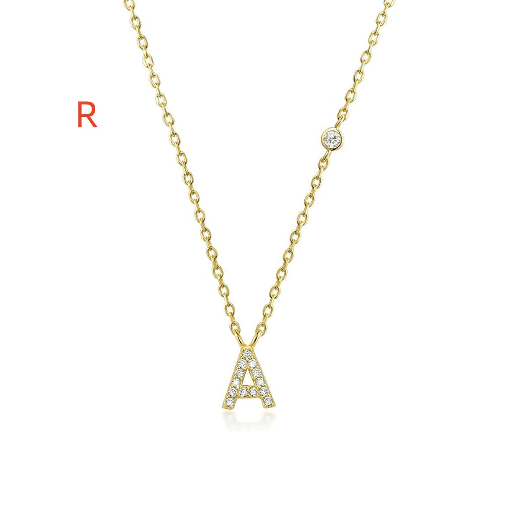 Fashion Jewelry Luxury Gold Color A-Z 26 Letters Necklace CZ Pendant For Women Cute Initials Name Necklace Fashion Party Wedding Jewelry Gift