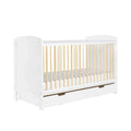 Ickle Bubba Coleby Scandi Cot Bed with Under Drawer Scandi White - Fibre Mattress