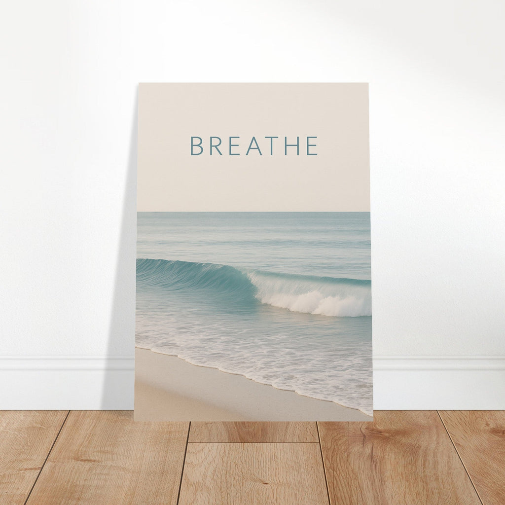 Breathe | Ocean Wave Minimalist Poster - Elegant Ocean Art Print for Home Decor