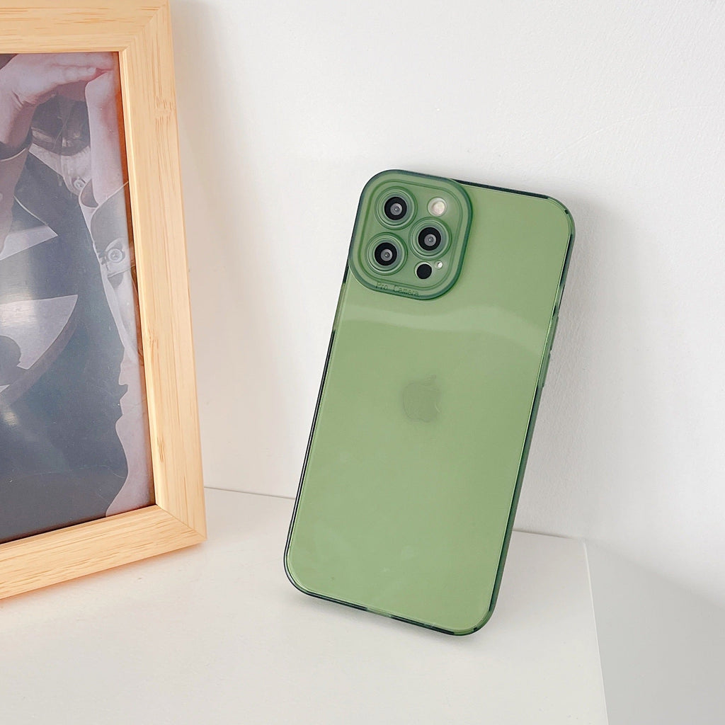 Simple Transparent Solid Color All-inclusive Mobile Phone Case