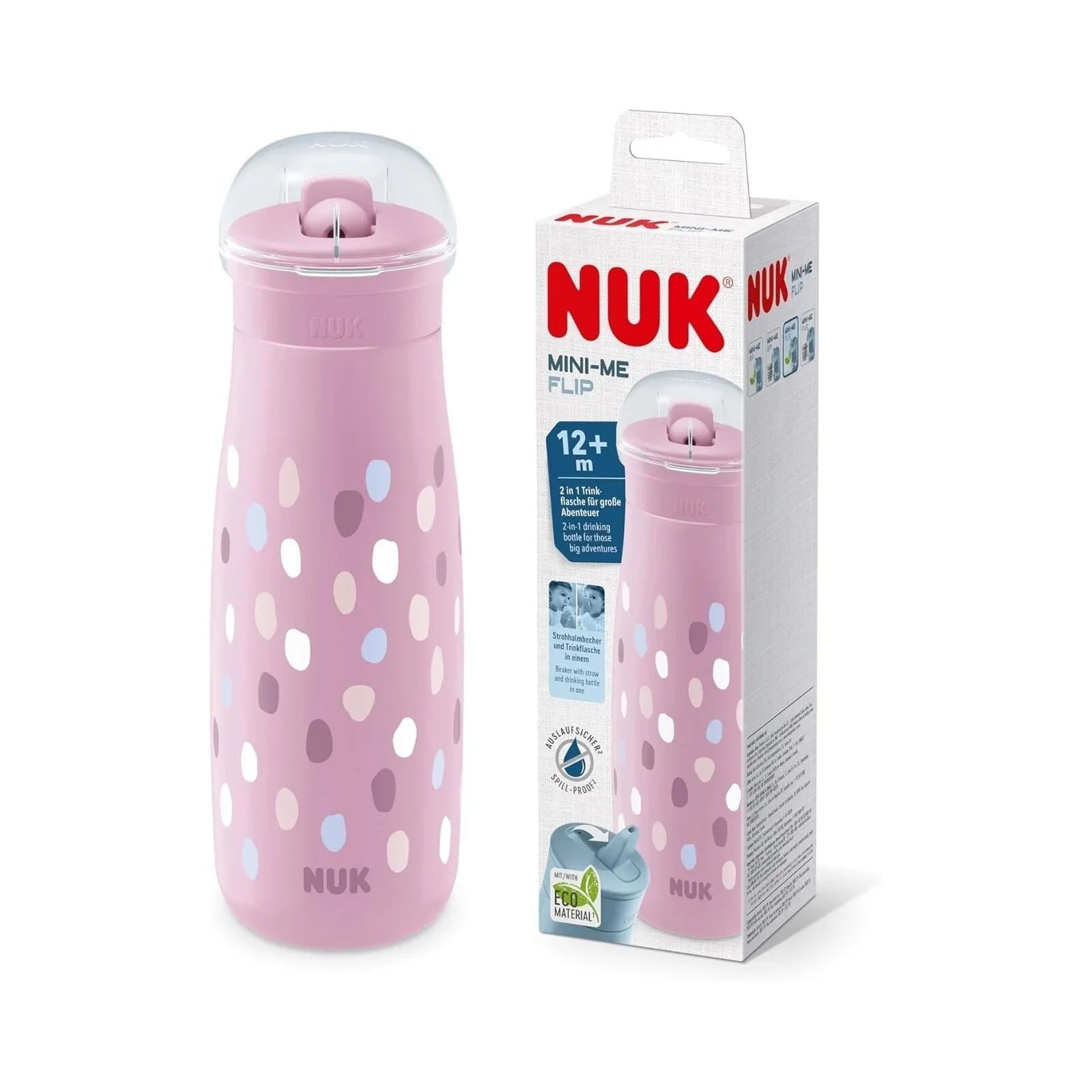 NUK Mini-Mee Flip Cup with 2-in-1 Cup 12+ months 450ml - Purple