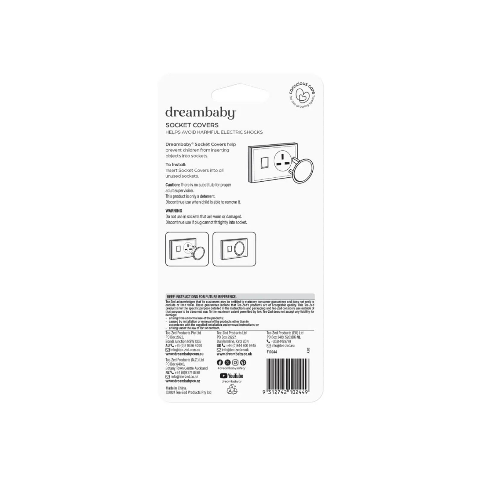 Dreambaby Socket Covers Pack of 6