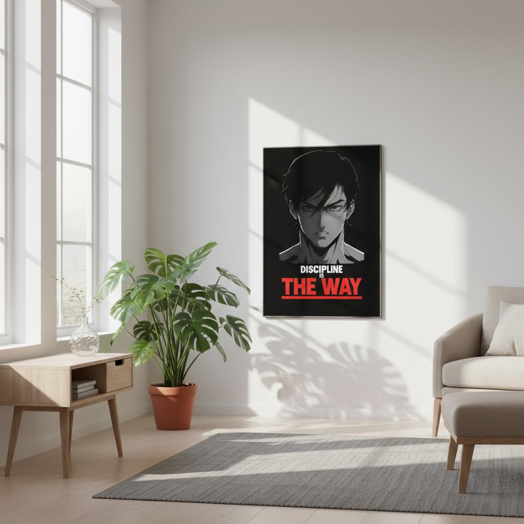 Discipline is the Way - Anime Motivational Wall Art | Empowering Semi-Gloss Print | Inspirational Anime Poster for Home & Office Decor