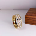 INS Rings Titanium Steel Couple Single And Double Row Diamond Ring