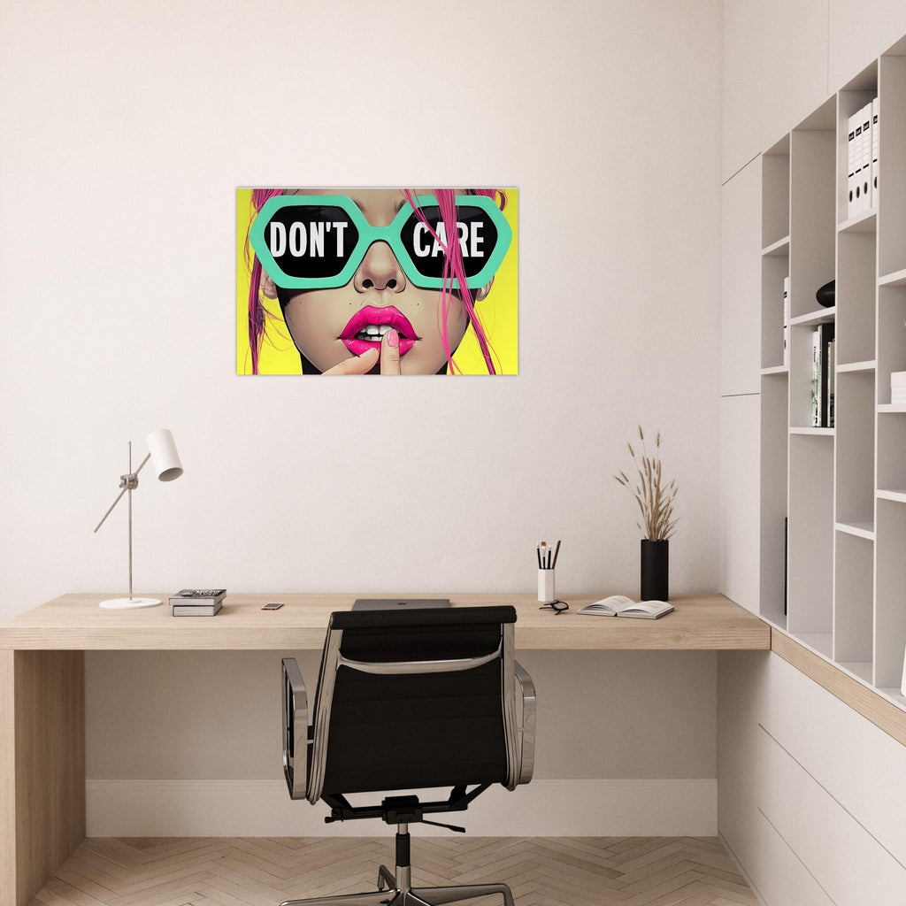 Bold Attitude Art Print | "I Don't Care" Motivational Poster | Unique Wall Decor Gift
