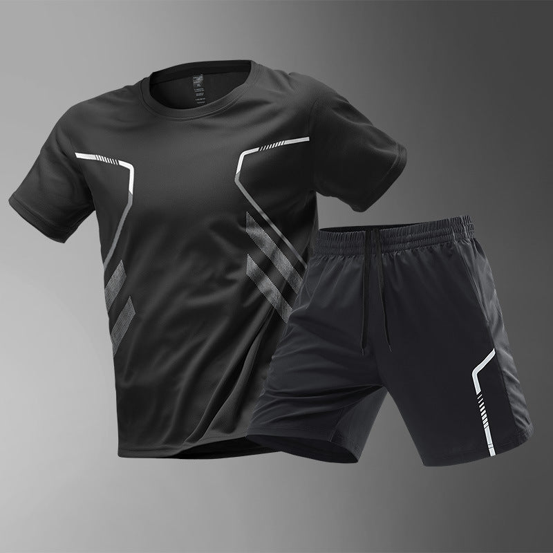 Men's T-shirts Sports Running T-shirt Color Block Men Quick-drying Breathable Short Sleeve Round Neck Active Tee Outdoor Workout