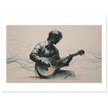 Elegant Guitar Player Wall Art - Abstract Acoustic Print