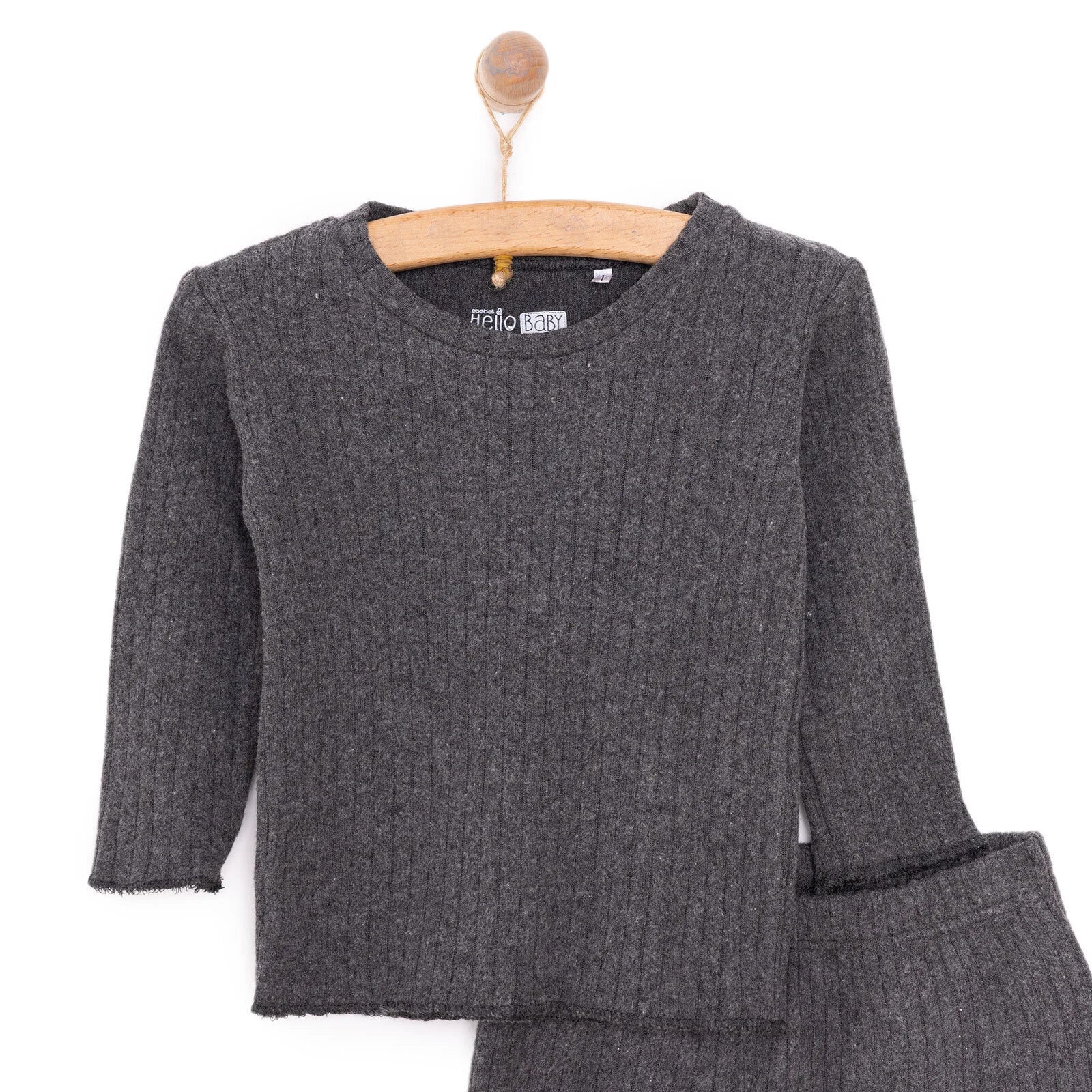 HelloBaby Baby Boy Long Sleeve Pyjamas Set - Dark Grey